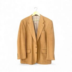 Vintage Stafford Camel Hair & Wool Blend Tan Sport Coat Blazer Jacket Men’s 44R
